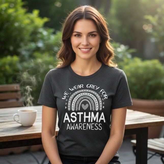 Camiseta Nós Usamos Cinza Conscientização sobre Asma (Criador carregado)