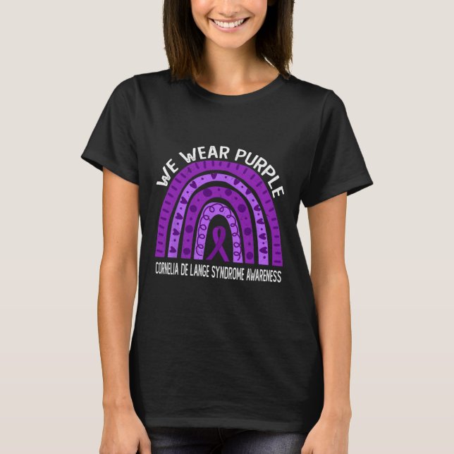 Camiseta Nós Usamos Roxo Para a Conscientização da Síndrome (Frente)