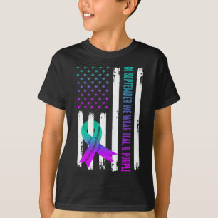 Camiseta Nós Usamos Verde e Roxo Prevenção de Suicídio Awar