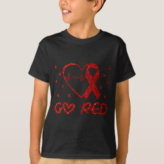 Camiseta Nós Usamos Vermelho Em Fevereiro Vá Em Vermelho Co