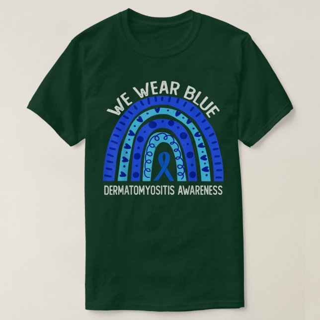 Camiseta Nós Vestimos Azul Para A Consciência Da Dermatomio (Frente do Design)