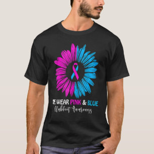 Camiseta Nós Vestimos Friso de Consciência Rosa e Azul Pé-P
