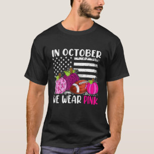 Camiseta Nós Vestimos Rosa Em Outubro A Bandeira Americana