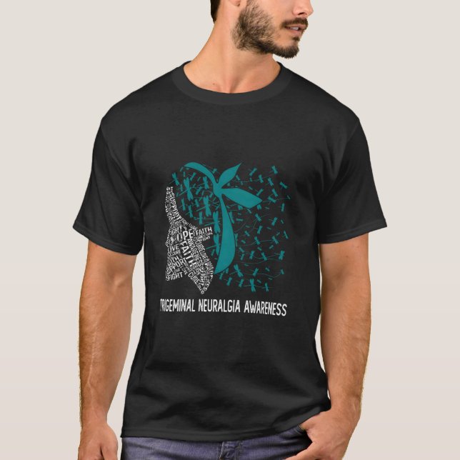 Camiseta Nós Vestimos Teal Para A Consciência Da Neuralgia  (Frente)
