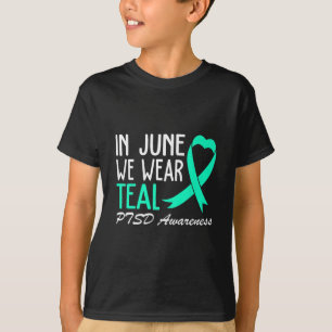 Camiseta Nós Vestimos Teal Para O Coração De Fita De Sensib