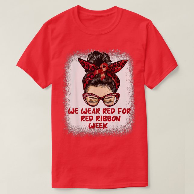 Camiseta Nós Vestimos Vermelho Para Semana Vermelha Da Fita (Frente do Design)