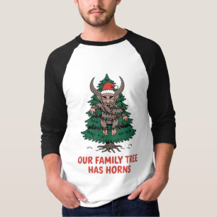 Camiseta Nossa Árvore Genealógica Tem Chifres Krampus Engra