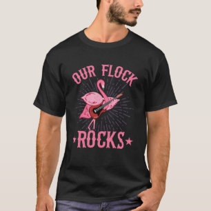Camiseta Nossa Boca Rocker Flamingo Música Rosa Mãe Pla