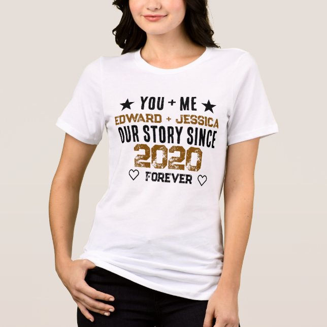 Camiseta Nossa História Personalizada Você + Eu Relacioname (Frente)