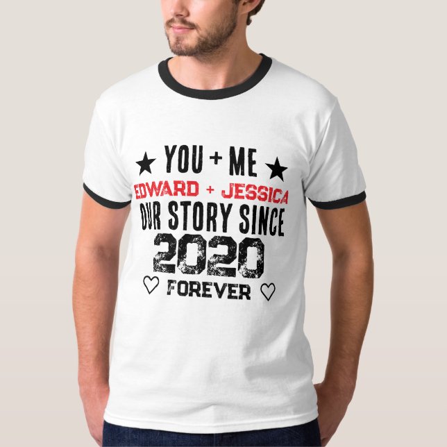 Camiseta Nossa História Personalizada Você + Eu Relacioname (Frente)