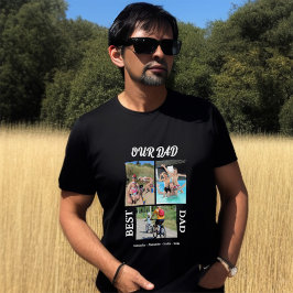 Camiseta Nossa melhor colagem de fotos do Pai personaliza o
