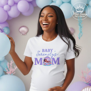 Camiseta Nossa Pequena Pérola Mamãe à Caminho Chá de Bebê d