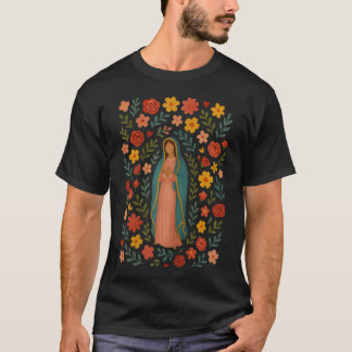 Camiseta Nossa Senhora de Guadalupe Arte Floral