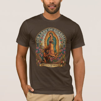 Camiseta Nossa Senhora de Guadalupe e Guerreiro Asteca - Fé