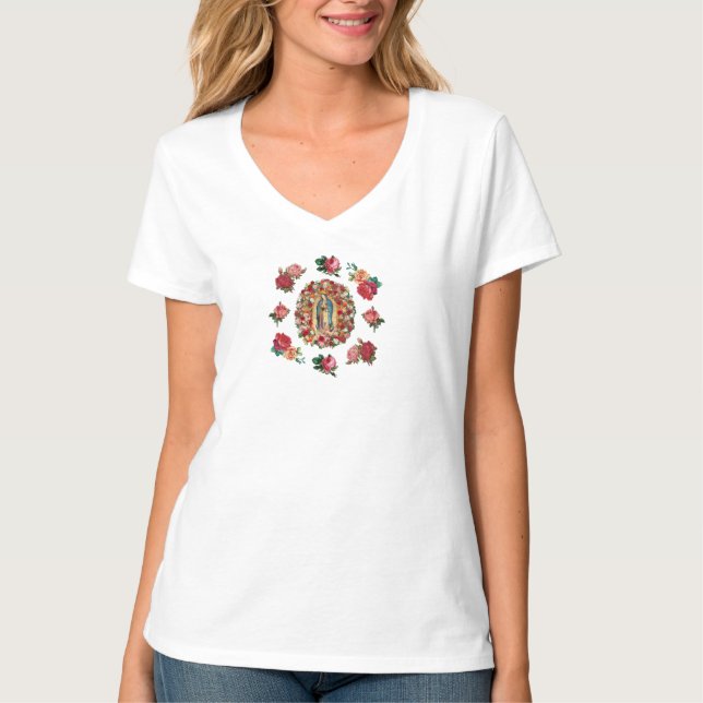Camiseta Nossa Senhora de Guadalupe Rosa Potpourri (Frente)