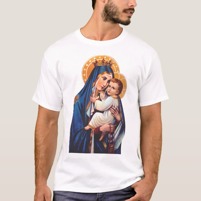 Camiseta Nossa Senhora do Carmo Arte Devocional (Frente)