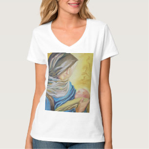 Camiseta Nossa Senhora do Silêncio segurando Jesus bebê
