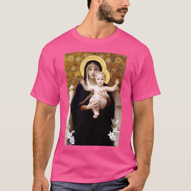 Camiseta Nossa Senhora Virgem Do Lily Bouguereau (Frente)