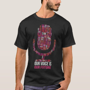 Camiseta Nossa Voz é Nosso Futuro Microfone Colorido Único