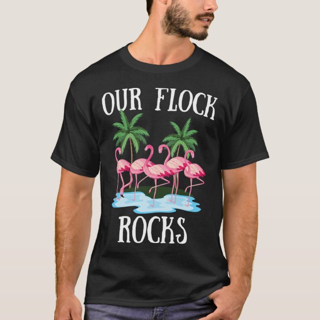 Camiseta Nossas Foguetes Flamingos Férias Familiares De Fog (Frente)