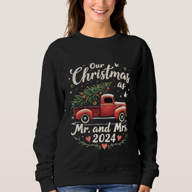 Camiseta Nosso Natal como Sr e Sra 2024 Casais Combinando (Frente)