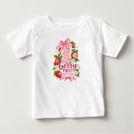Camiseta Nosso Pequeno Mirtilo Faz Um Morango 1º Aniversári
