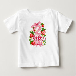 Camiseta Nosso Pequeno Morango Faz Dois Aniversário de 2 an