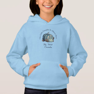Camiseta Nosso Pequeno Pumpkin Azul   Irmã Chá de fraldas