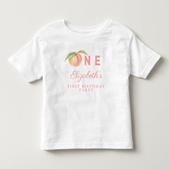 Camiseta Nosso Pêssego Doce é Um Bebê Primeiro Aniversário (Frente)