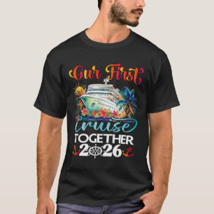 Camiseta Nosso Primeiro Cruzeiro 2026 Juntos Casal Fofo Com