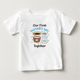 Camiseta Nosso Primeiro Dia das Mães Juntos, presente para 