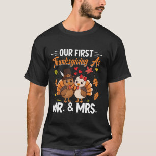 Camiseta Nosso Primeiro Dia De Ação De Graças Como Sr. Sra.