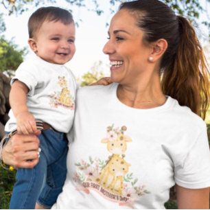 Camiseta Nosso primeiro dia de as mães junto Bebê Bodô