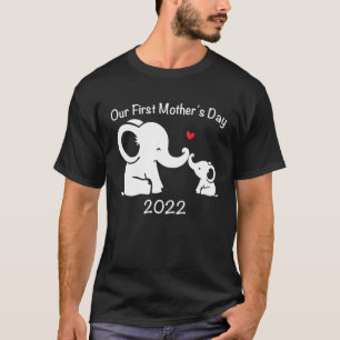 Camiseta Nosso Primeiro Dia de as mães Juntos Mãe e Bebê Ma
