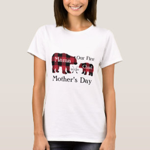 Camiseta Nosso Primeiro Dia de as mães Personalizado