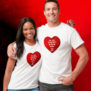 Camiseta Nosso Primeiro Dia de os namorados Junto com o Cor