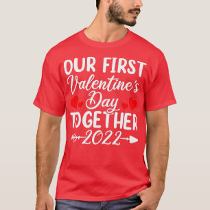 Camiseta Nosso primeiro Dia de os namorados Juntos Roupa, C