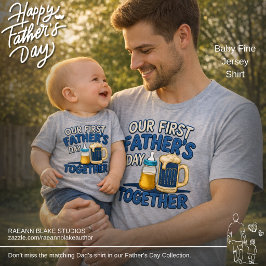 Camiseta Nosso Primeiro Dia dos Pais Juntos Baby Jersey Fin