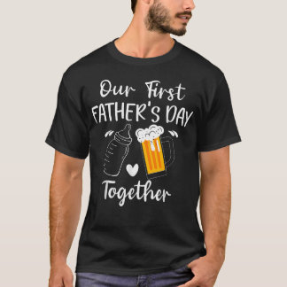 Camiseta Nosso Primeiro Dia dos Pais Leite Vs Cerveja