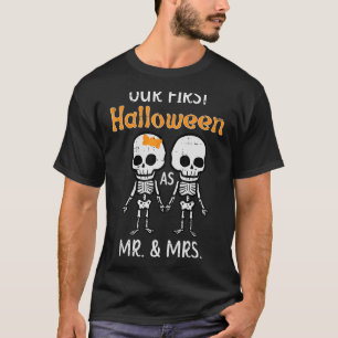 Camiseta Nosso Primeiro Halloween Sr. Sra. Matching Casais