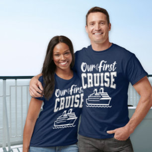 Camiseta Nosso Primeiro Marinho De Viagem Da Família Cruise