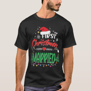 Camiseta Nosso Primeiro Natal Casou-se com o Sr. e a Sra. R