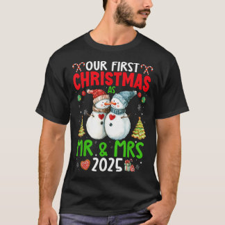 Camiseta Nosso Primeiro Natal Como Casal Sr Sra 2025