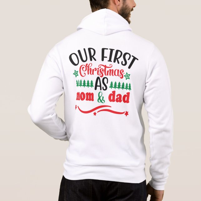 Camiseta Nosso primeiro Natal como mãe e Pai (Verso)