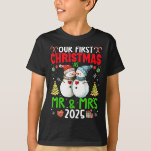Camiseta Nosso Primeiro Natal Como Sr. &amp; Sra. Casais 20