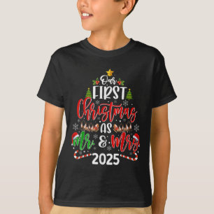 Camiseta Nosso Primeiro Natal Como Sr. & Sra. Golpe De
