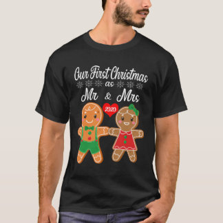 Camiseta Nosso Primeiro Natal Como Sr. E Sra. Gingerpão 202