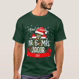 Camiseta Nosso Primeiro Natal como Sr. e Sra. Newlywing