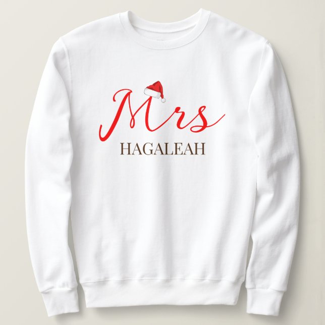 Camiseta Nosso Primeiro Natal como Sr. e Sra. Newlywing (Frente do Design)