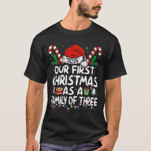 Camiseta Nosso Primeiro Natal Como Uma Família De Três Novo